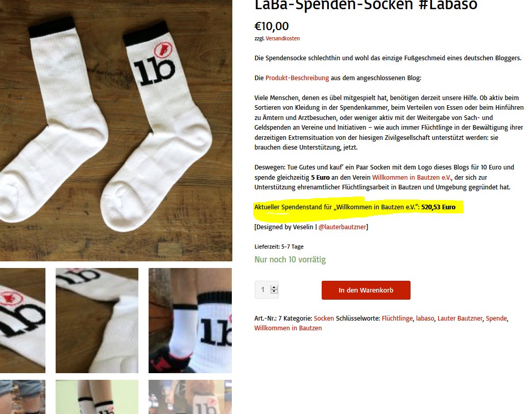 labaladen's tweet photo. Der #Labaso-Spendenanteil steigt weiter! 520€ für d Arbeit mit Geflüchteten in Bautzen.DANKE https://t.co/oBNBChNZ0o https://t.co/uz52W5Xuxy
