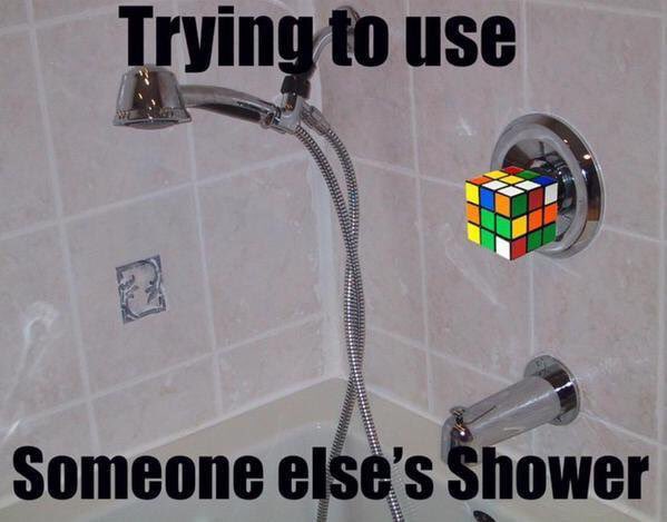 Trying to use someone elses shower