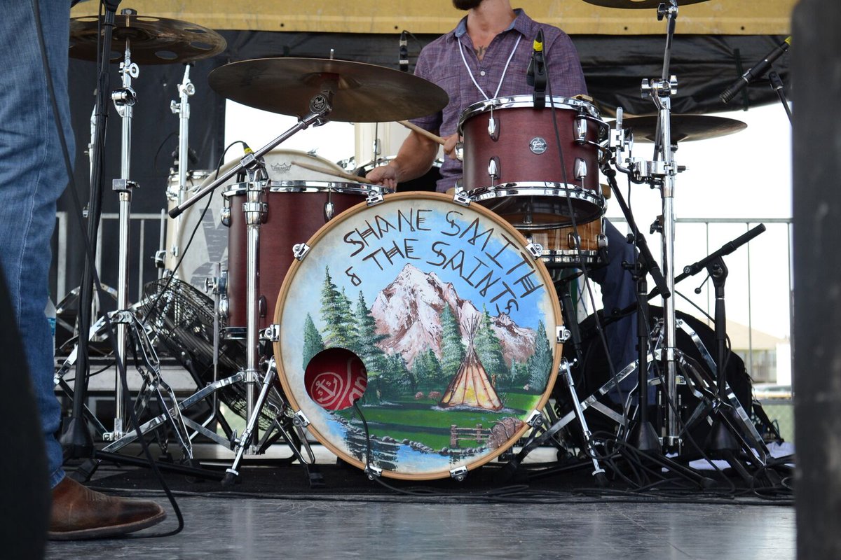 PocoFest's tweet image. That's one cool drum set, Shane Smith &amp;amp; the Saints! 
@ShaneSmithMusic #Music #PocoFest2016 #Drums