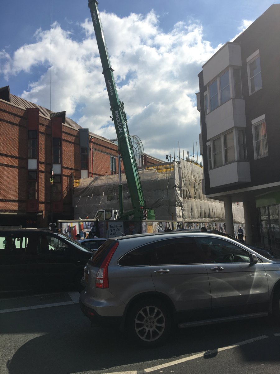 GenerateRedhill's tweet photo. Great view from Harlequin's 2nd floor meeting rooms of Warwick Quadrant canopy emerging from the scaffolding #Redhil https://t.co/YlaAJvBKfc