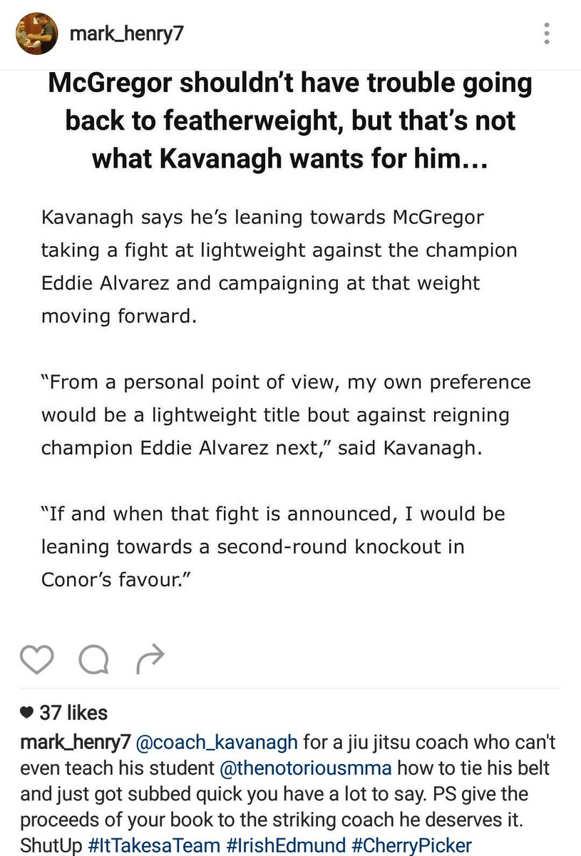 Coach Kavanagh on Twitter: "it won't. I'll focus on my fighter. I'm not a  fighter and I'm not interested in headlines, I'm just a coach doing my  best.… "