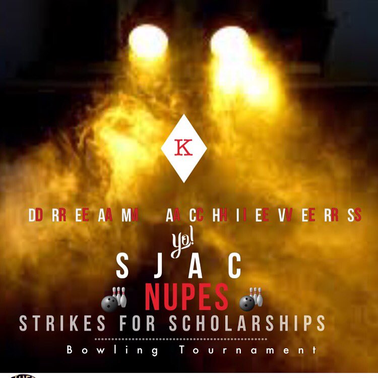 SJACNupes's tweet photo. Strikes for Scholarships kicking off January 15, 2017 at 6:00pm. Sign your team up today https://t.co/7SHtLPSdro