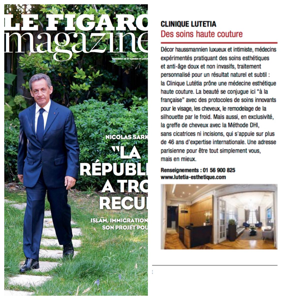 maison_lutetia's tweet photo. On parle de la #CliniqueLutétia et de la #MethodeDHI dans #LeFigaroMagazine du 26.08.2016 @DHIFRANCE https://t.co/xGcWqSpnA7