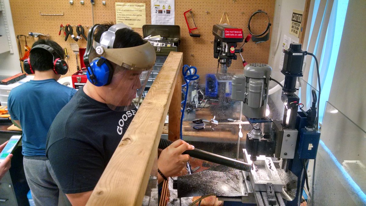 CalPlug's tweet photo. Machine shop day for #CalPlug #Calit2 students #uciengineering designing a housing for a prototype https://t.co/Xe1He18h3A
