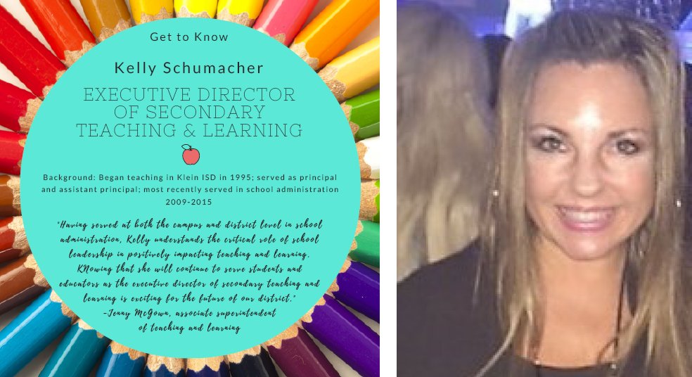 KleinISD's tweet photo. Congratulations to Dayna Hernandez &amp; Kelly Schumacher, both named executive directors of teaching and learning! https://t.co/CMhPnIZhpb