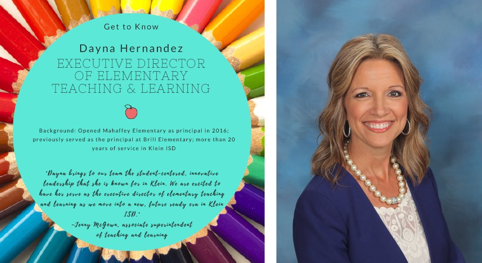 KleinISD's tweet photo. Congratulations to Dayna Hernandez &amp; Kelly Schumacher, both named executive directors of teaching and learning! https://t.co/CMhPnIZhpb