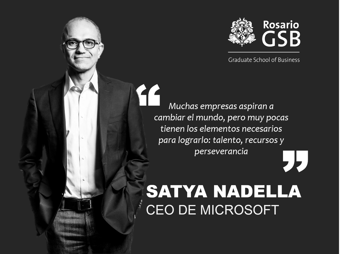 Rosario_GSB's tweet photo. Sabias palabras de Satya Nadella, CEO de #Microsoft
#CreateURfuture #URGSB @AdmonURosario https://t.co/4ZZk95cjq6