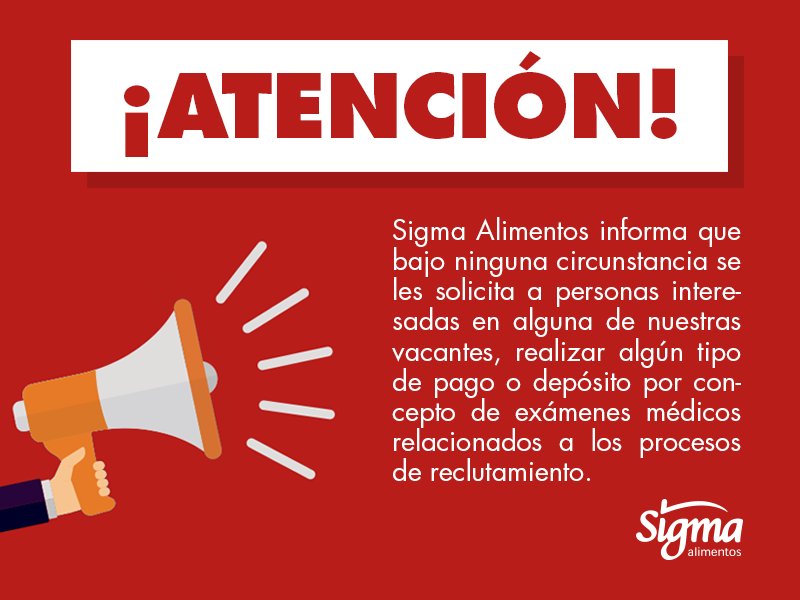 Sigma Twitter: "Alerta por fraudes de ofertas de trabajo falsas. ¡Nos interesa tu seguridad! https://t.co/R9SkI5NqPl" / Twitter