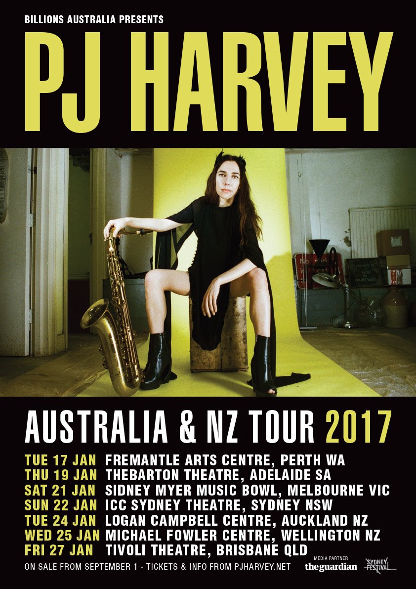 PJ Harvey will return to to Australia &amp; New Zealand in January 2017. Visit pjharvey.net for full details.