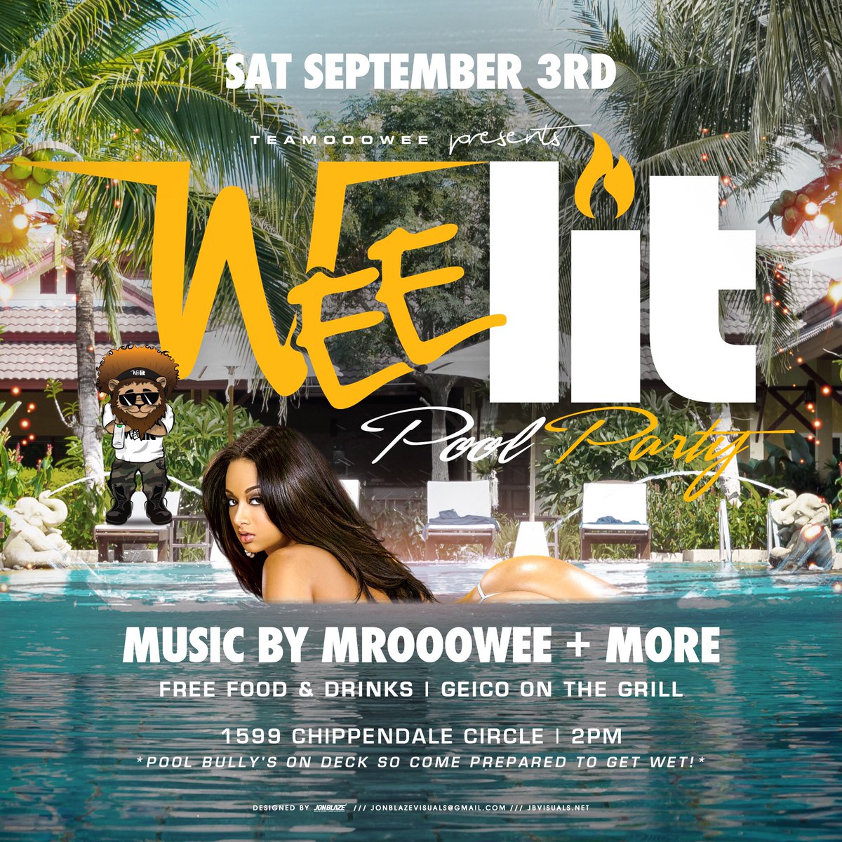 WeeBeTheReason's tweet photo. DAY 2
#WeeLitPoolParty September 3rd #WeeLitWeekend *Free Food & Drinks* @TeamOooWee https://t.co/I2oTO1HGsr