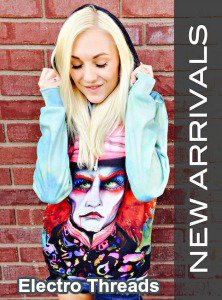 ElectroThreads's tweet image. Your next pick-up: the all-new &quot;Mad Hatter&quot; all-over-print hoodie! Just a glimpse of our Fall Line! #ElectroTHreads