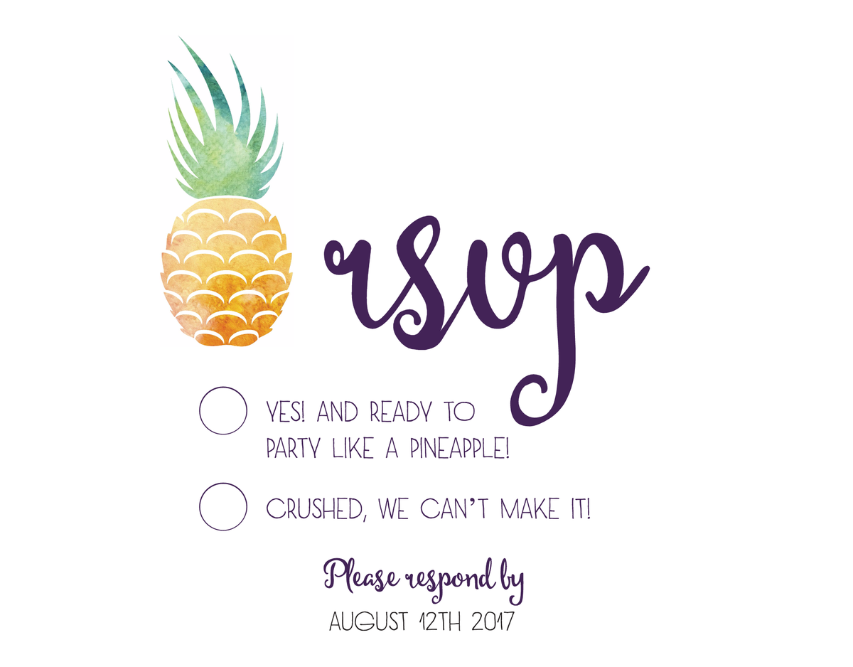 How cute is this customizable pineapple RSVP Card! Get them FREE Here! weddingchicks.com/modul/print-19…