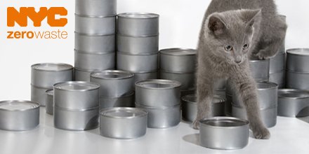 NYCzerowaste's tweet photo. Soup cans, pet food tins, and aluminum foil are all recyclable. Empty &amp; rinse before recycling! #RecyclingABCs https://t.co/9feHfUqfBH
