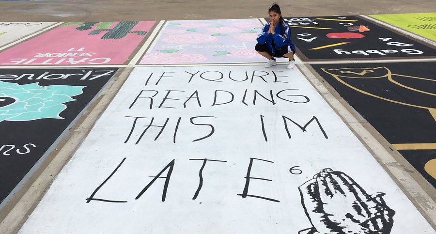 boredpanda's tweet photo. High School Seniors Paint Their Parking Spots And Their Art Goes Viral On Twitter (44 Pics) https://t.co/pzIEhOyGY5 https://t.co/f0kFJCEWsC