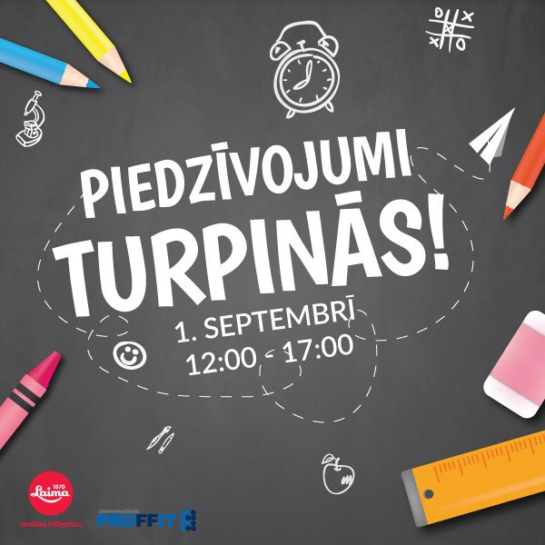 1. septembris Cinamon! Zinību dienā no 12:00 līdz 17:00 skolēniem dažādi pārsteigumi un aktivitātes.