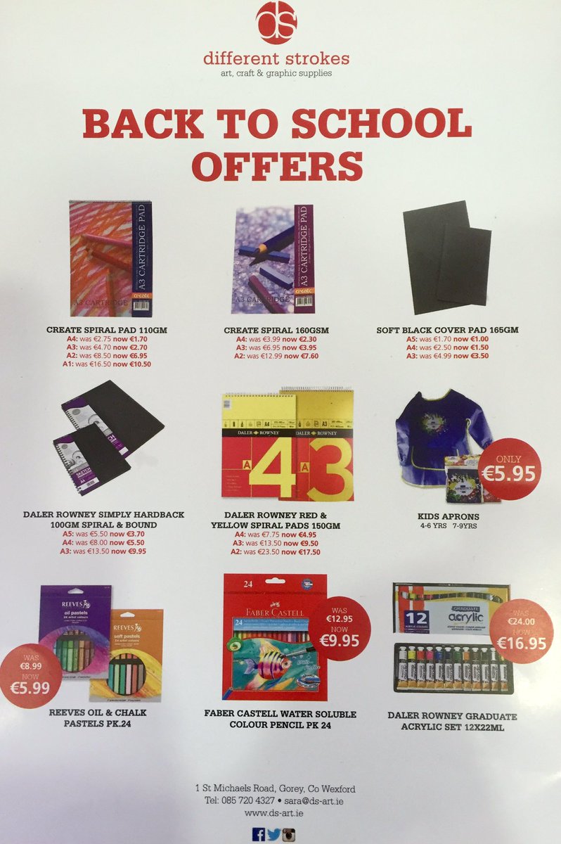 DiffStro's tweet image. Back to School Offers!!! #artingorey #specialoffers #BackToSchool #college #artshop #northwexford #art #gorey