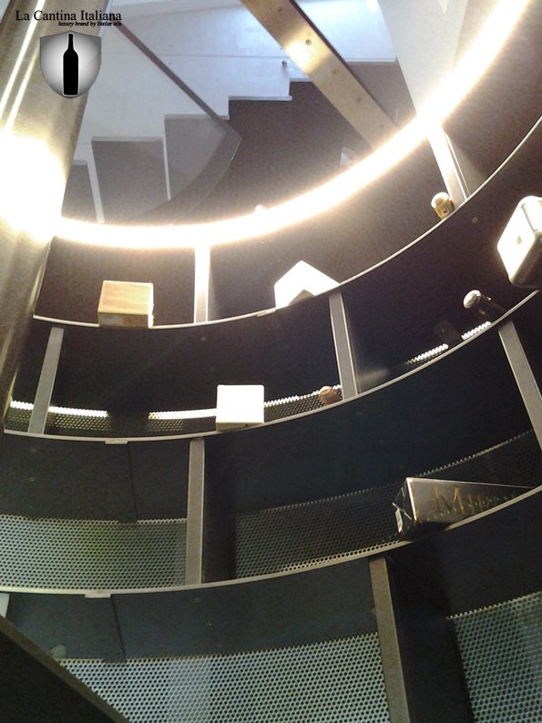 Inside our wine cellar! #elegance #style #light #bottles #stainless #steel #design #luxury <a href="/LaCantinaIta/">LaCantinaItaliana</a> #vini #wine