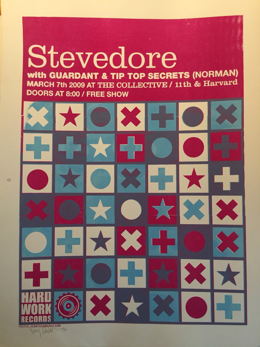 hardworkrecords's tweet photo. STEVEDORE  |   18″ x 24″ Hand screened, limited, numbered poster. Denny Schmickle https://t.co/EJtev10jaP https://t.co/I8c723X0Sl