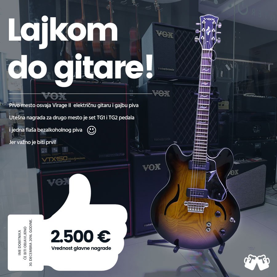 Nagradna igra "Lajkom do gitare" je i dalje u toku :) Detalji takmičenja :bit.ly/Lajkom_do_gita…