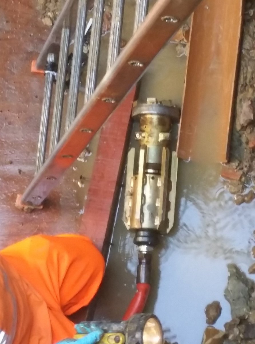 Removing concrete/ cement from pipes. 
enz Milling cutter,  successfully completing another project.