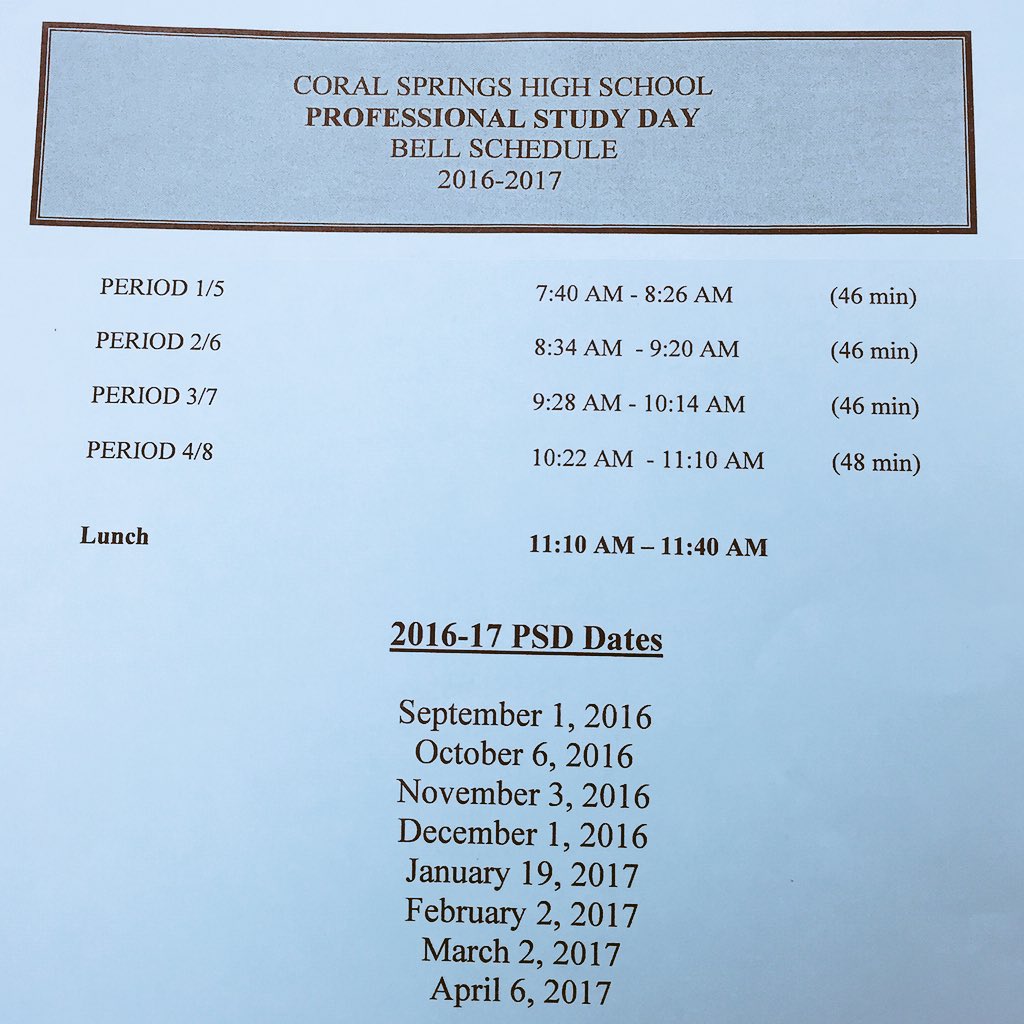 Freshman, tomorrow is a Green (1-4) day and it is also a Professional Study Day (PSD)!! Here is the bell schedule: