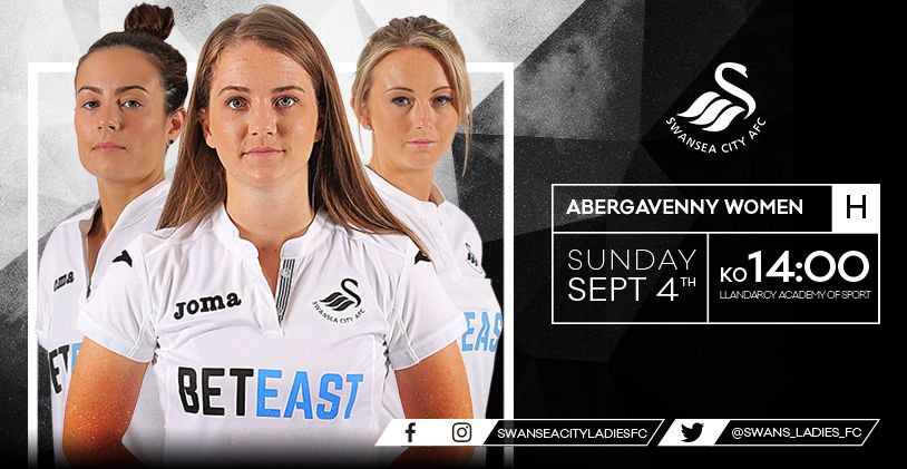 SwansWomen's tweet photo. Our 2016/17 season in @theWPWL kicks off this Sunday.

⚽️ v. @AbergavennyWFC
⏰ 2pm
📍Llandarcy Academy of Sport
🎟Free https://t.co/HAM5DLrpmT
