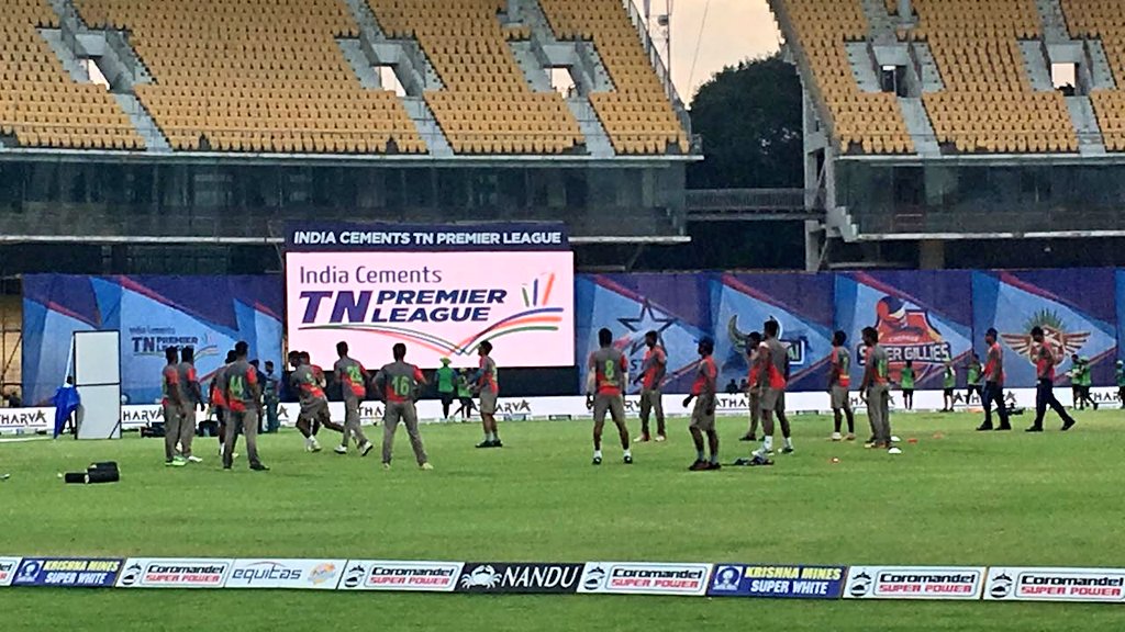 TUTI_PATRIOTS's tweet photo. The warm up has started at Chepauk Stadium 🙌 #TutiPatriots #NammaPayaluga #Readyaa https://t.co/eReZ5iSpUF