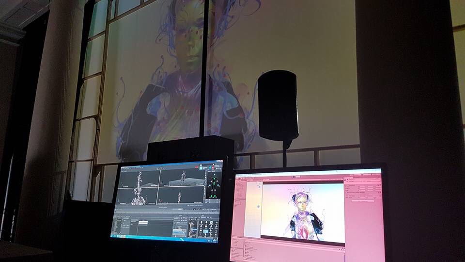 the_f_key's tweet image. Bjork just made her press conference in #Unity3d! (Live stream Mocap from Iceland to London) #madewithunity