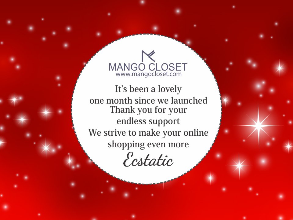 MangoCloset's tweet photo. We’ve had an amazing one-month since we #launched. We’re chuffed with your support.#MangoCloset #TrunkShow https://t.co/BFQlhiyEOR