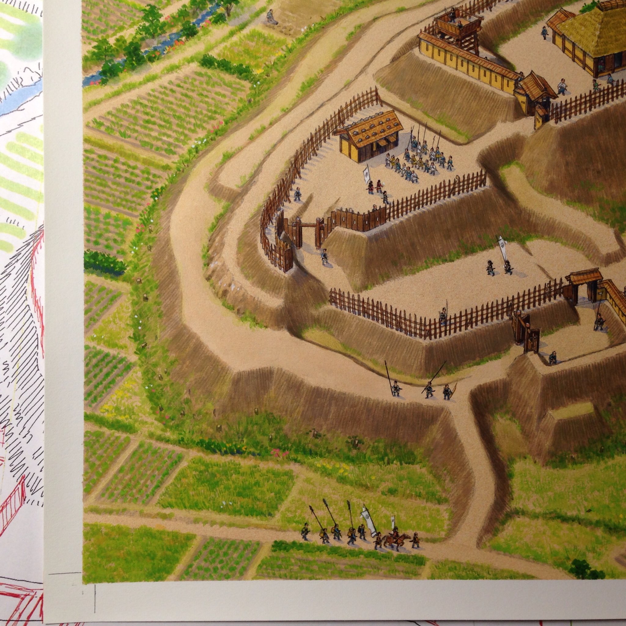 香川元太郎 在 Twitter 上 私の中世城郭の描き方13完成 色々な工程を経て 城の復元イラストが完成します 特に戦国時代の土の城では 地形 縄張りを正確に起こせるかどうかがポイントだと思います T Co Rv4gl2g0y8 Twitter