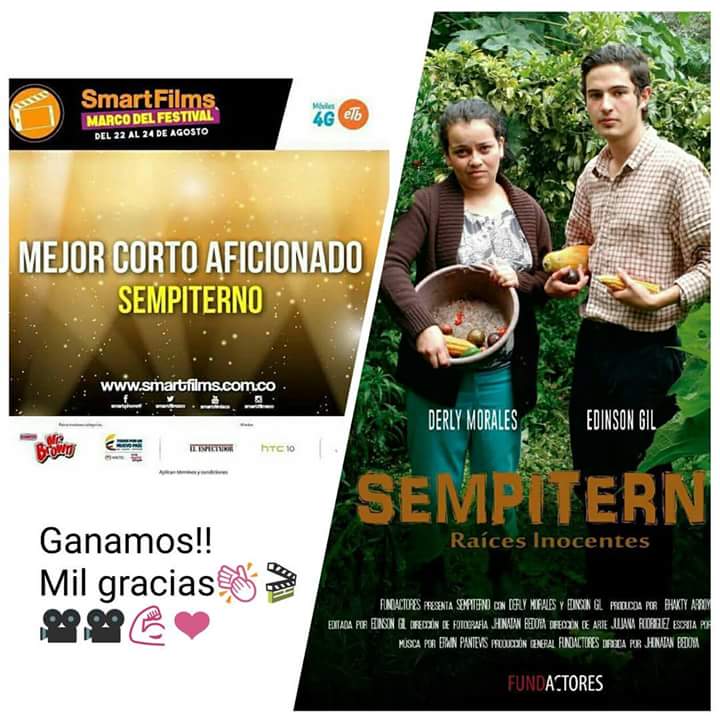 Estamos muy felices nuestro corto ganó a mejor cortometraje aficionado #sempiterno <a href="/smartfilmsco/">SMARTFILMS®</a>