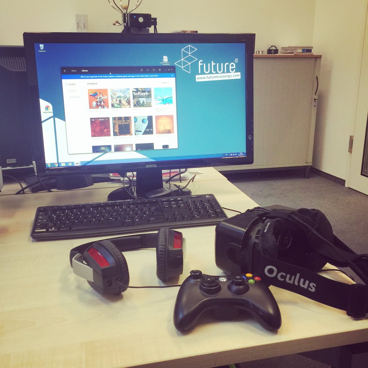 Wir sind fleißig am Vorbereiten für die #jobmesse #braunschweig! 😋
#VR für Messe #oculus #dk2 #futuretrainings