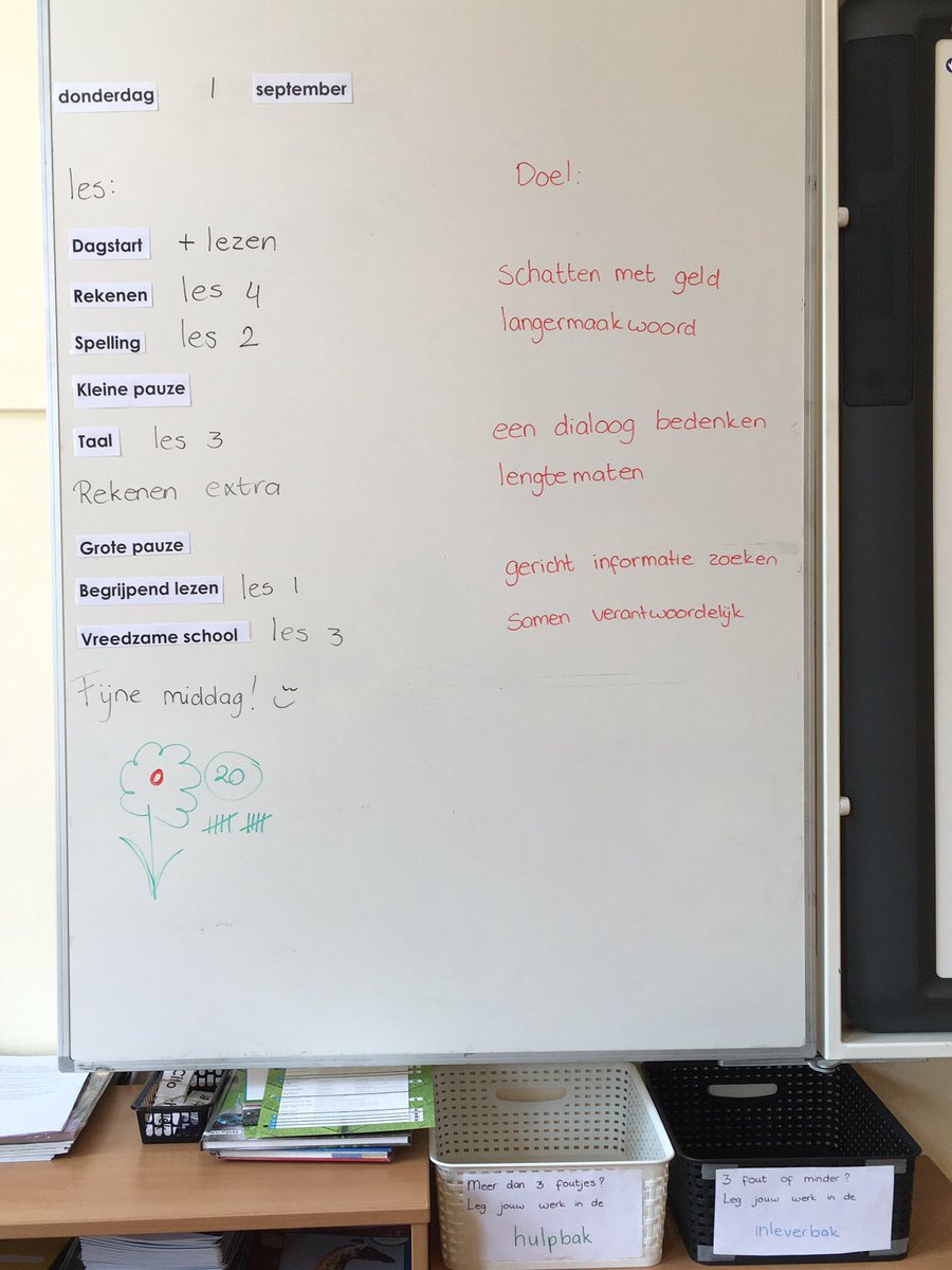 De dag van morgen staat weer op het bord. Tijd om naar huis te gaan.