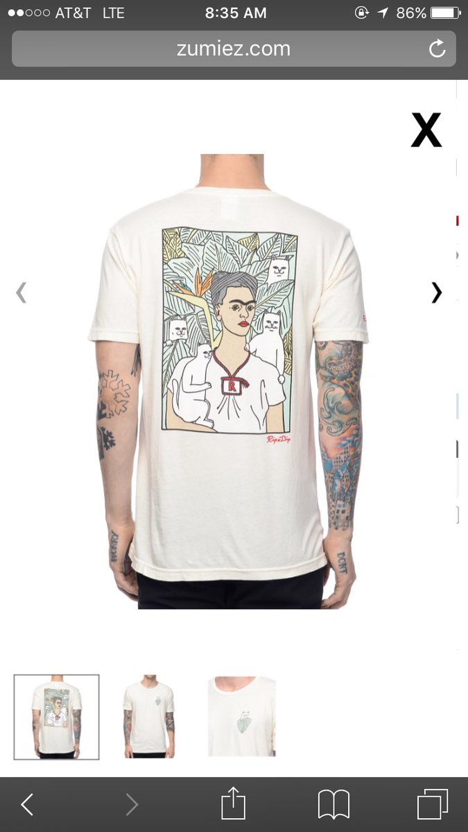 sweetthreadss's tweet image. Ripndip frida off white tee 😼👆