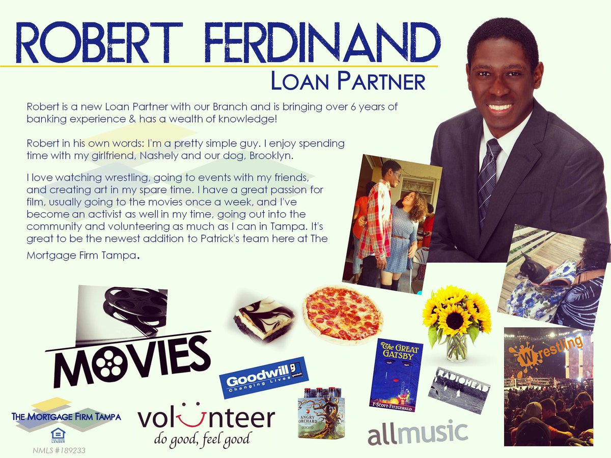 🔹Meet our #newest #LoanPartner Robert Ferdinand🔸He brings over #6years #bankingexperience to our #amazingteam