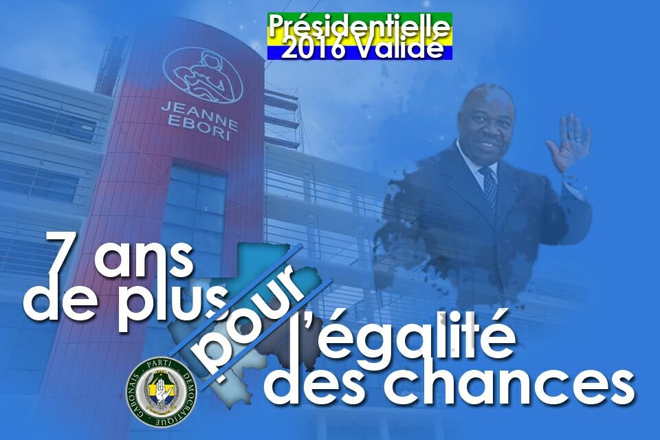 Avec ABO c'est 7 ans de plus pour un Gabon Émergent et Prospère..#Gabon2016 #EgaliteDesChances
