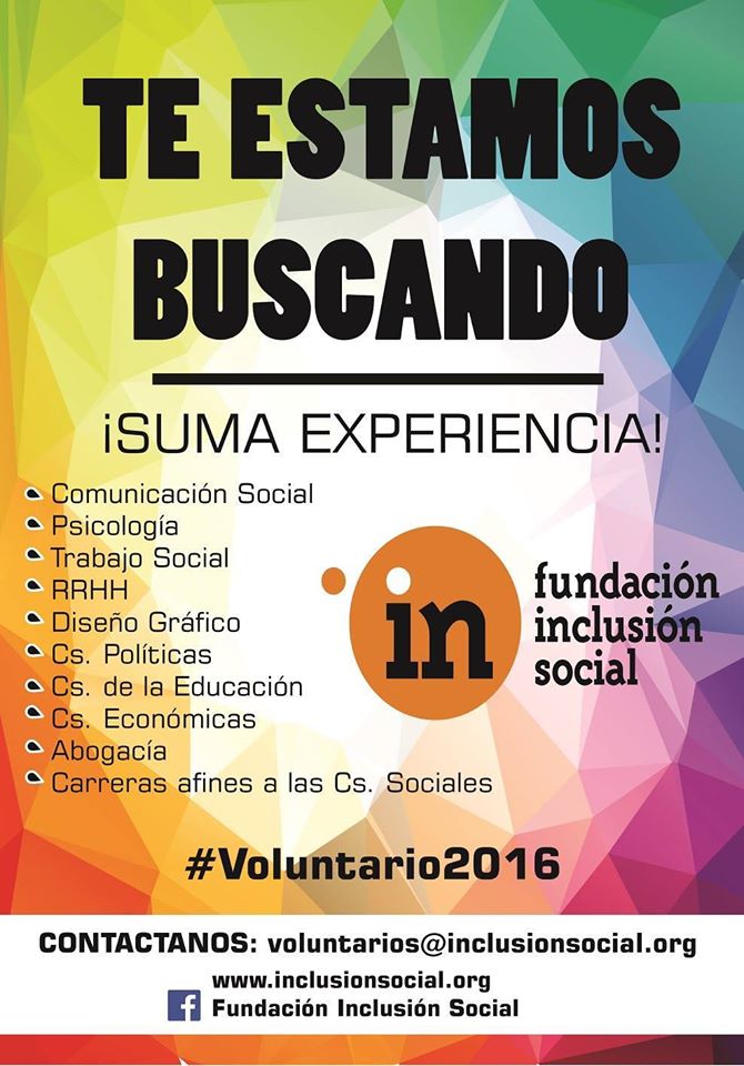 FundacionIN_'s tweet photo. 🔍TE ESTAMOS BUSCANDO🔎  Te invitamos a formar parte de IN... #Sumate 
Dejanos tus datos 👉https://t.co/9ZuGrkNNfi👈 https://t.co/uIO9wkeSiG