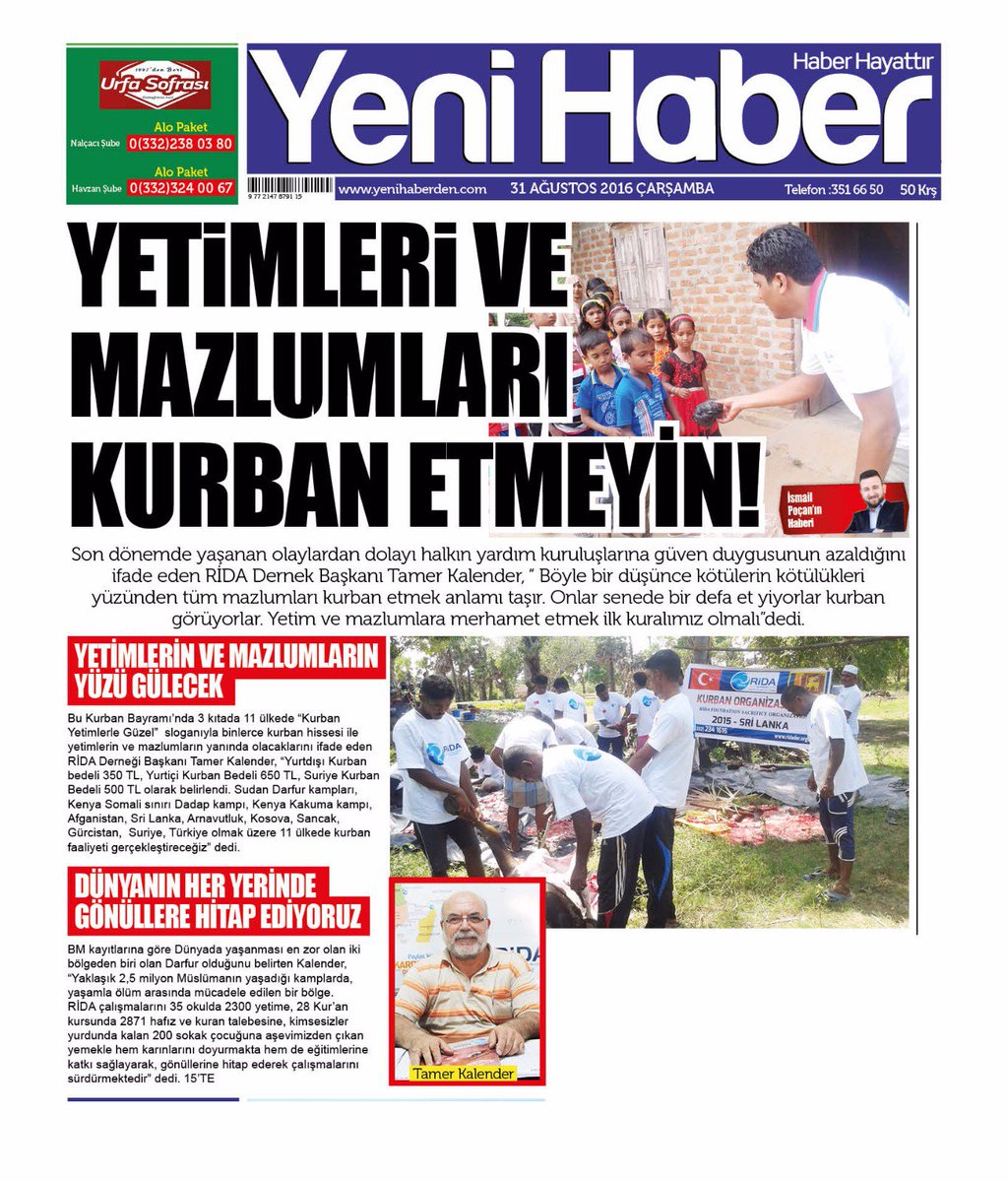 ridaderorg's tweet image. Bu bayram yetimlerin yüzü gülecek.