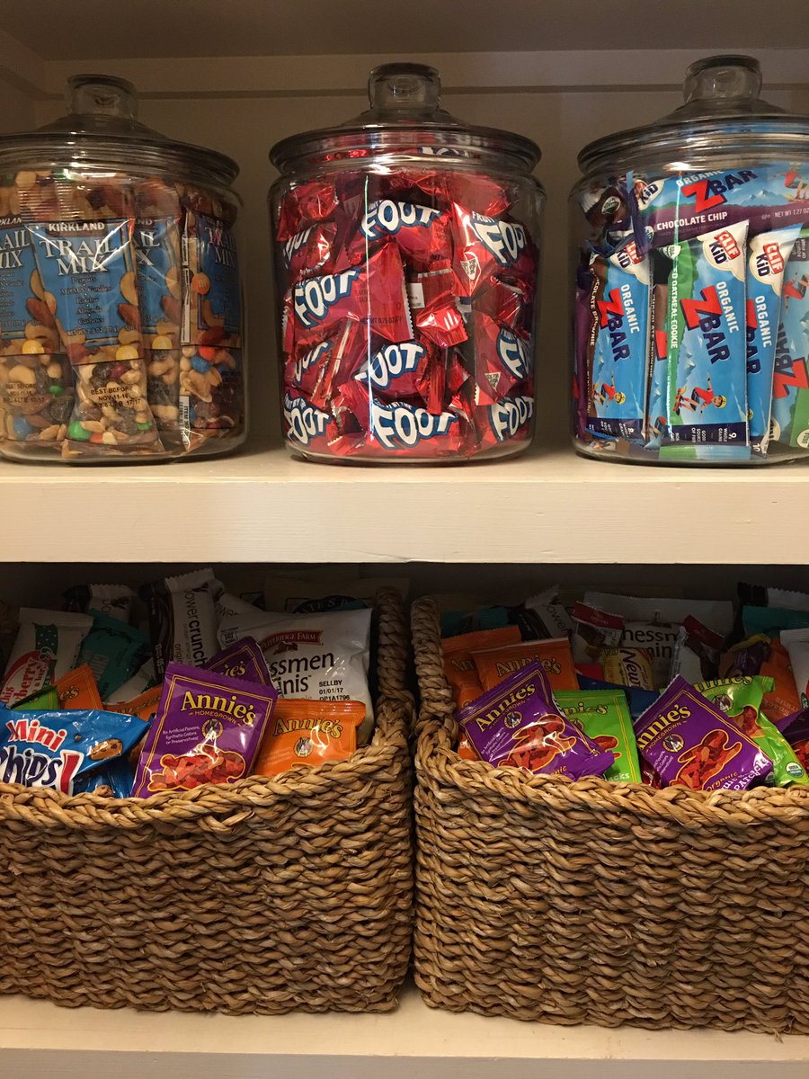 PerfectOrder1's tweet image. Organizing snacks for easy access.... Glass jars and baskets from Container Store.