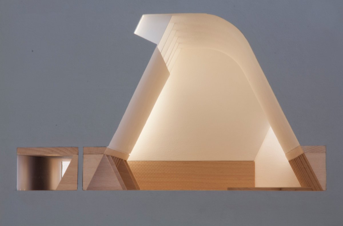 Light study model of the hall interior