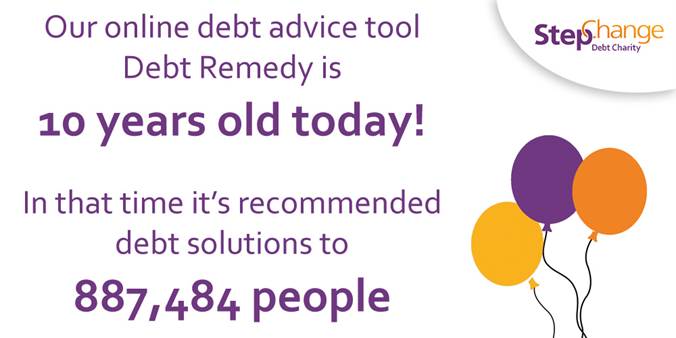 StepChange's tweet image. Our online debt advice tool, Debt Remedy, celebrates its 10th anniversary today. Happy birthday Debt Remedy!