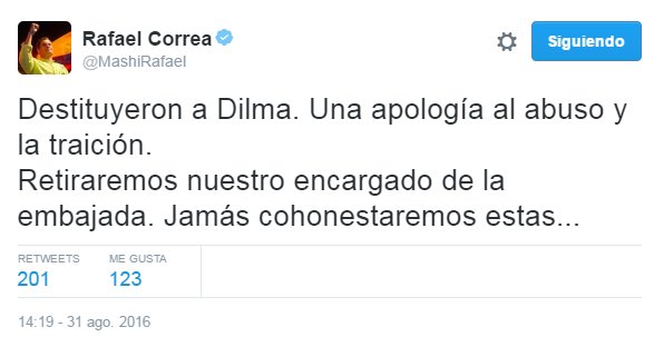 LU14AM830's tweet photo. #ElMundoConDilma la solidaridad de #Ecuador en al palabra de @MashiRafael https://t.co/V96gYybZ0p