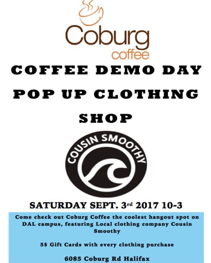 CousinSmoothys's tweet photo. Cold Brew, Stylish Clothing, good vibes. Come hang out! @coburgcoffee Saturday 10-3 https://t.co/3jrPEQ2eMQ