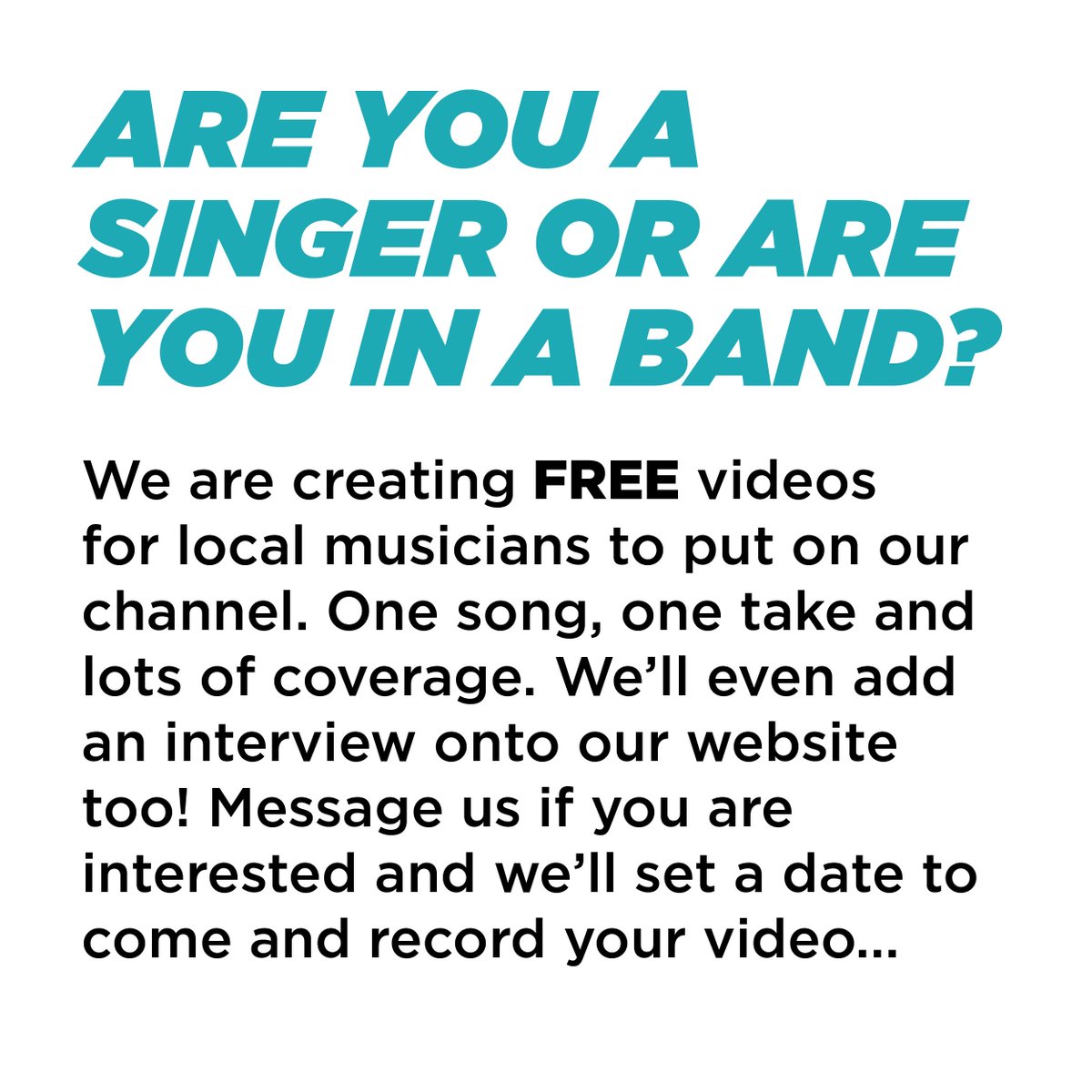 bandacademyuk's tweet photo. Calling all #Suffolk bands/artists, we’re offering a free video for you! Get in touch if you want to be involved 🎵 https://t.co/IFk2PHXyGZ