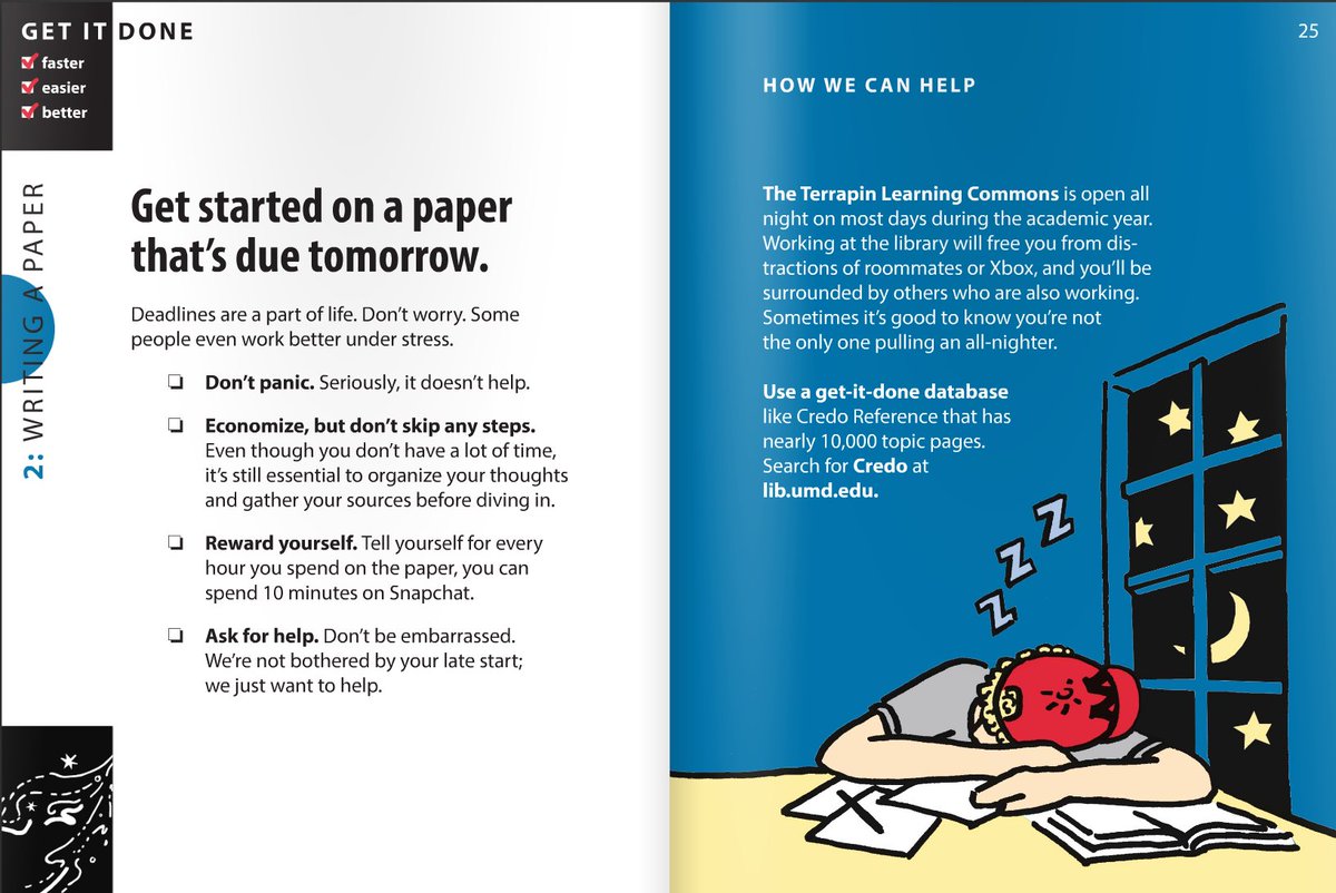 UMDLibraries's tweet photo. Have you seen the latest Get It Done Guide yet? It is now viewable online! https://t.co/kX3F2a7nif #UMD #Terpindor https://t.co/esf86bjAlQ