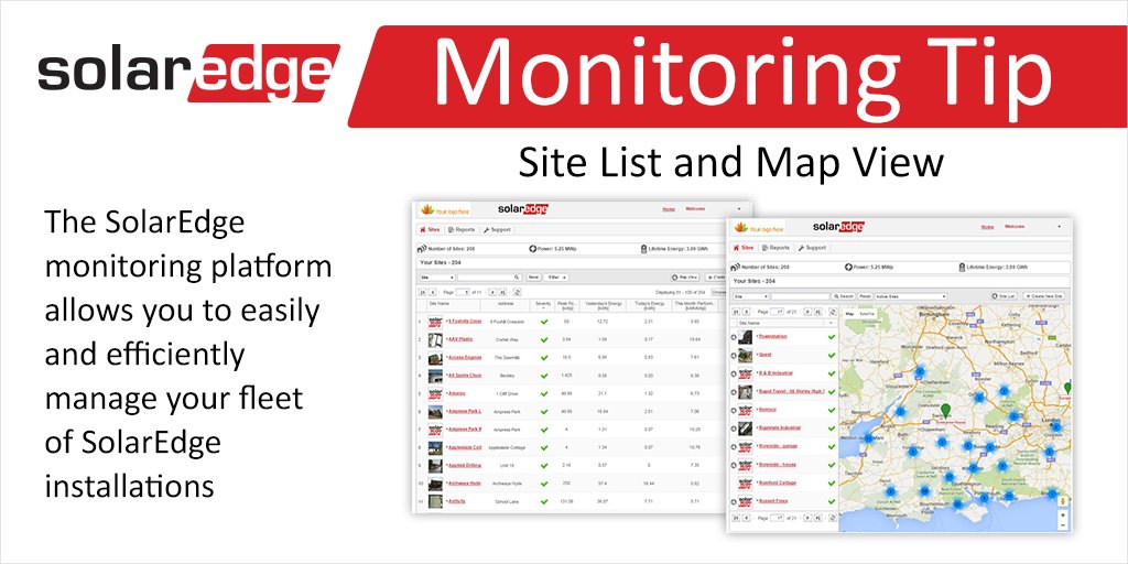 SolarEdge on Twitter "SolarEdge MonitoringTip Manage your fleet of