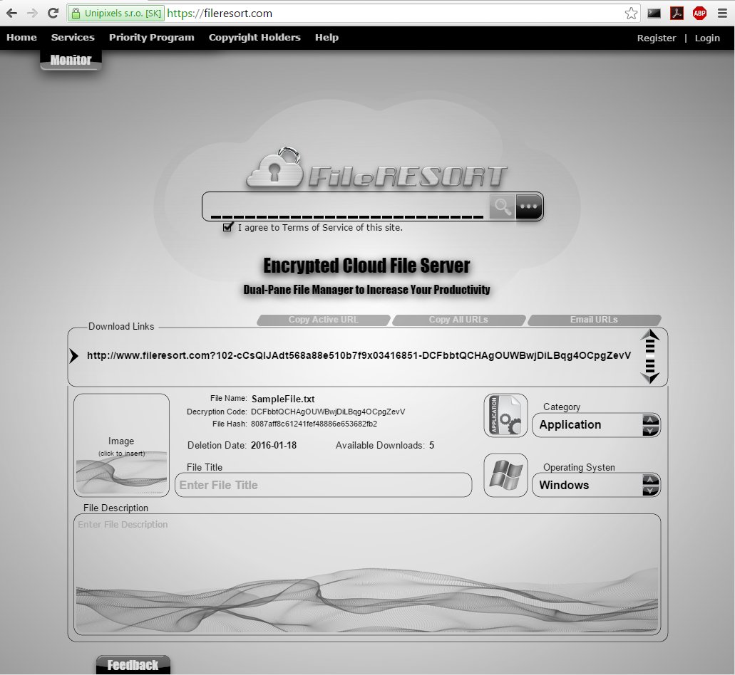FileResort's tweet image. At @FileResort you can #upload #files even without owning an account. Your files will be stored in #encrypted form.