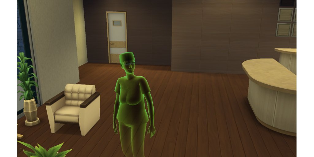 SuperSimmerBabe's tweet image. Ghostly nurse at the Hospital today lol #TheSims4 @TheSims