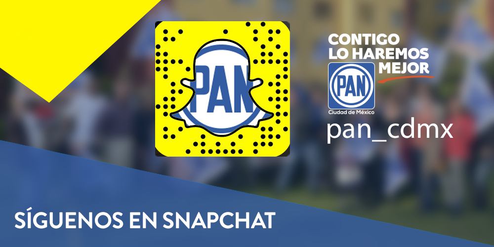 PAN_CDMX's tweet photo. ¡Atención #Snapchaters! Ya puedes ver nuestro contenido en tu red social favorita. ¡Síguenos como @pan_cdmx! https://t.co/10jzFCDk79
