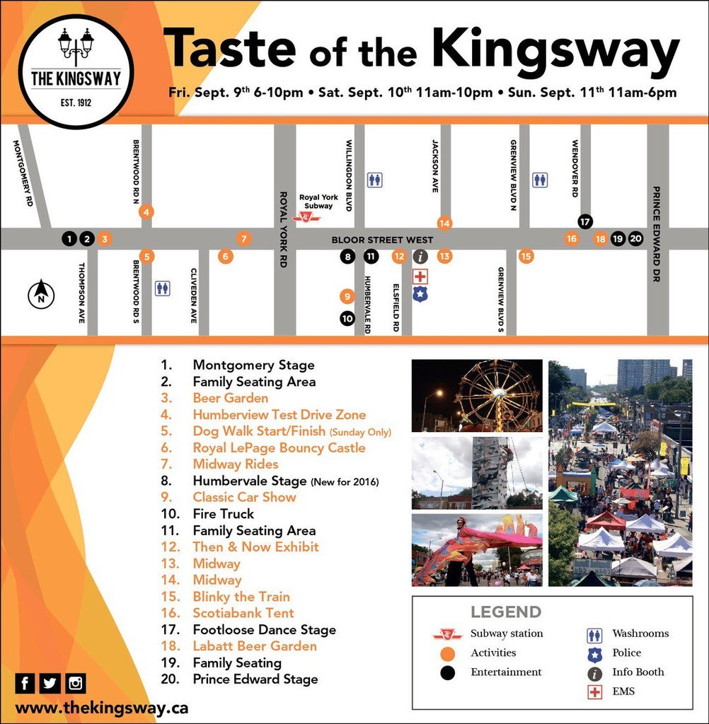 kingswaybia's tweet image. Taste of the Kingsway 2016! Which end will you be starting at? #TOTK2016 #etobicoke #goodf… ift.tt/2cddqEF